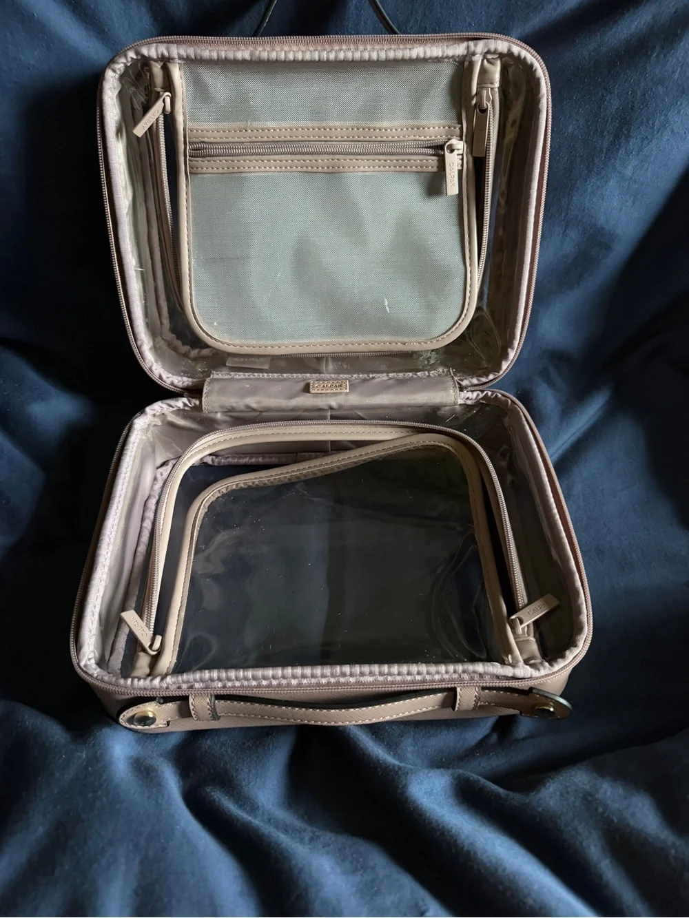 Calpak - Large Clear Window Travel Makeup Case - pink